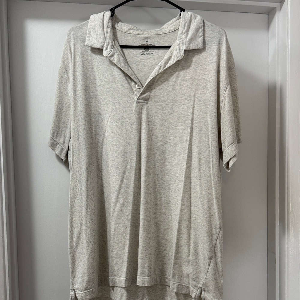 Fabletics Light Gray Polo Shirt